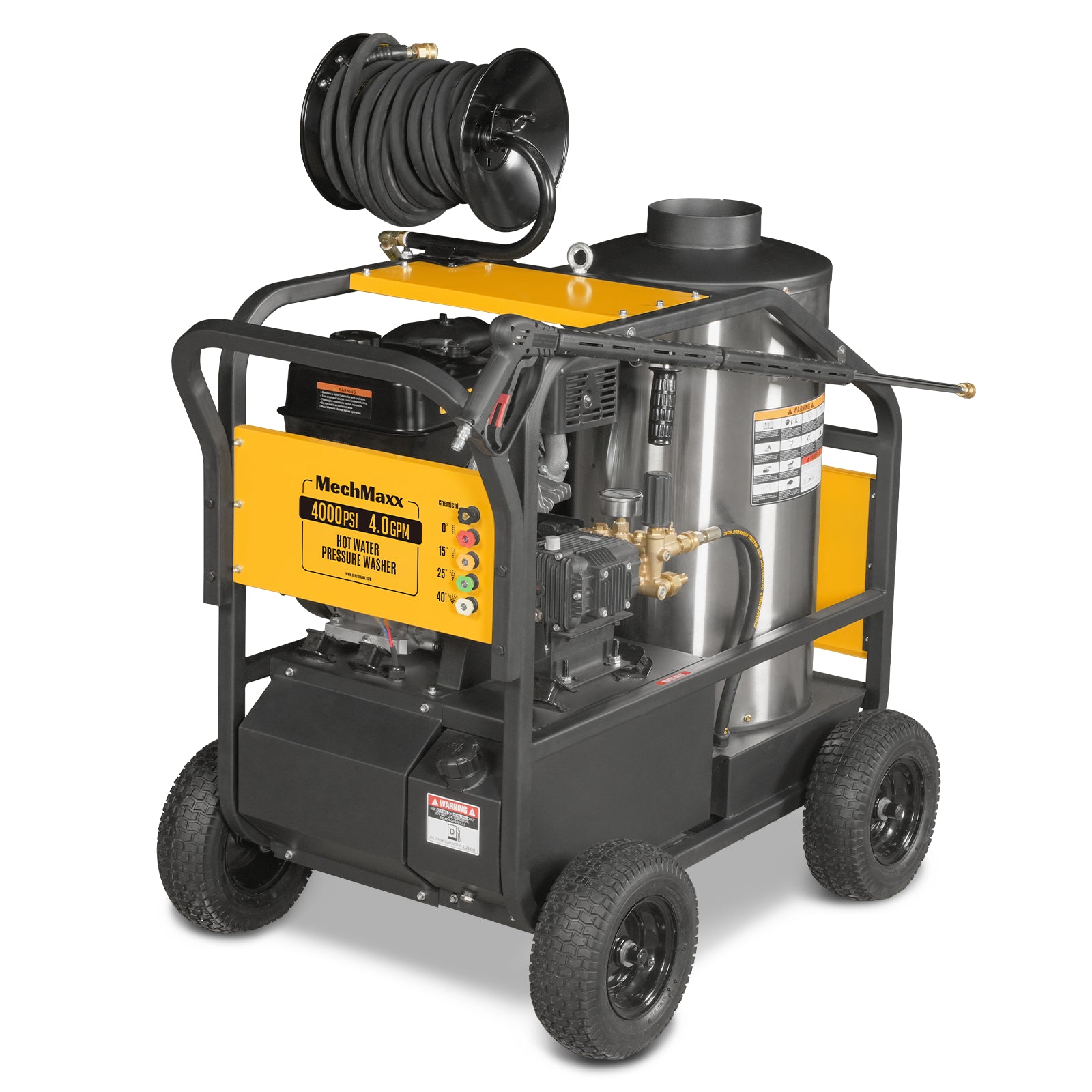 4000 PSI 4 GPM 15 HP E-Start Gas Engine Hot Water Pressure Washer with