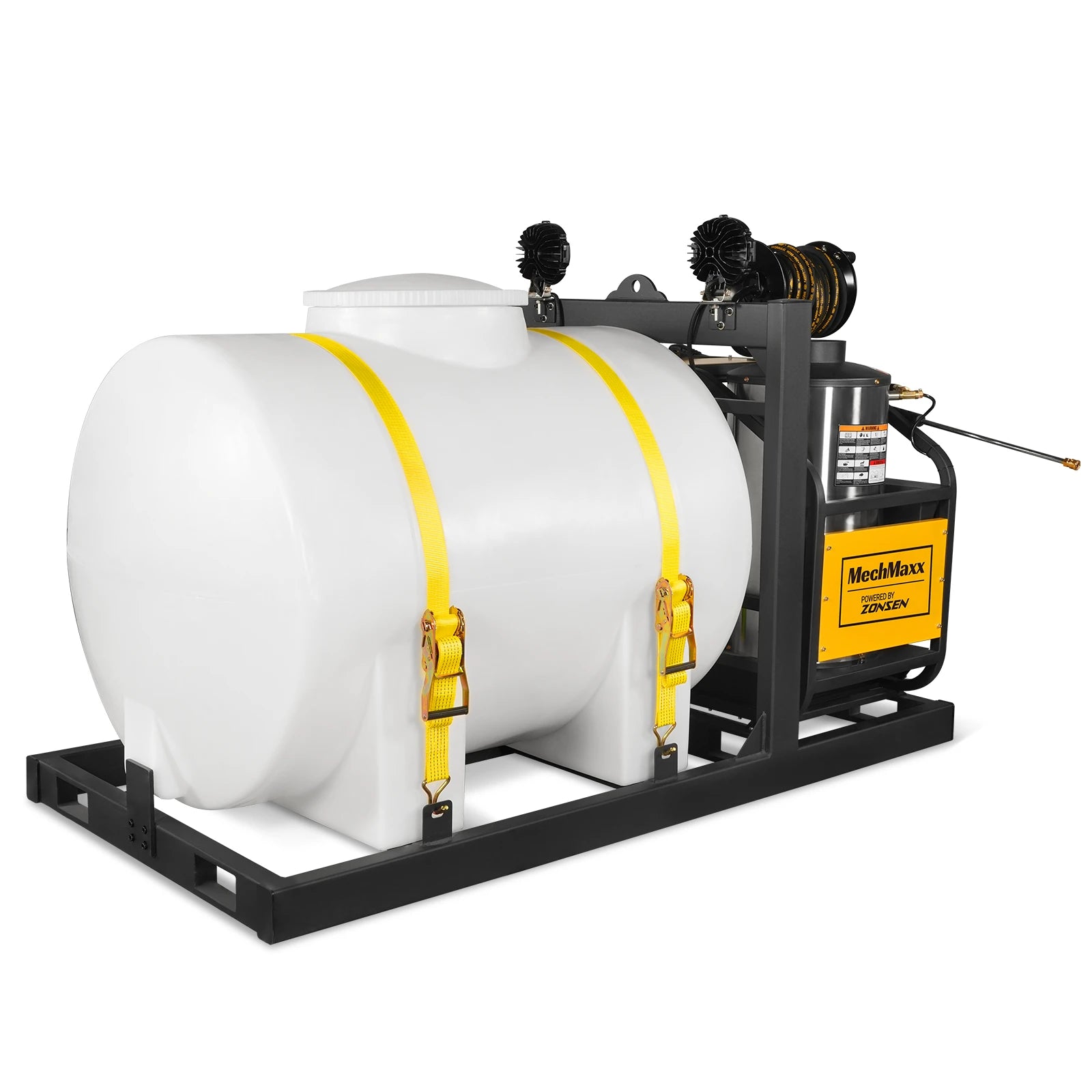 4000 PSI 4 GPM ZONSEN E-Start Engine Hot Water Pressure Washer Skid Mounted with 245 Gal Tank,  HPW40DBT