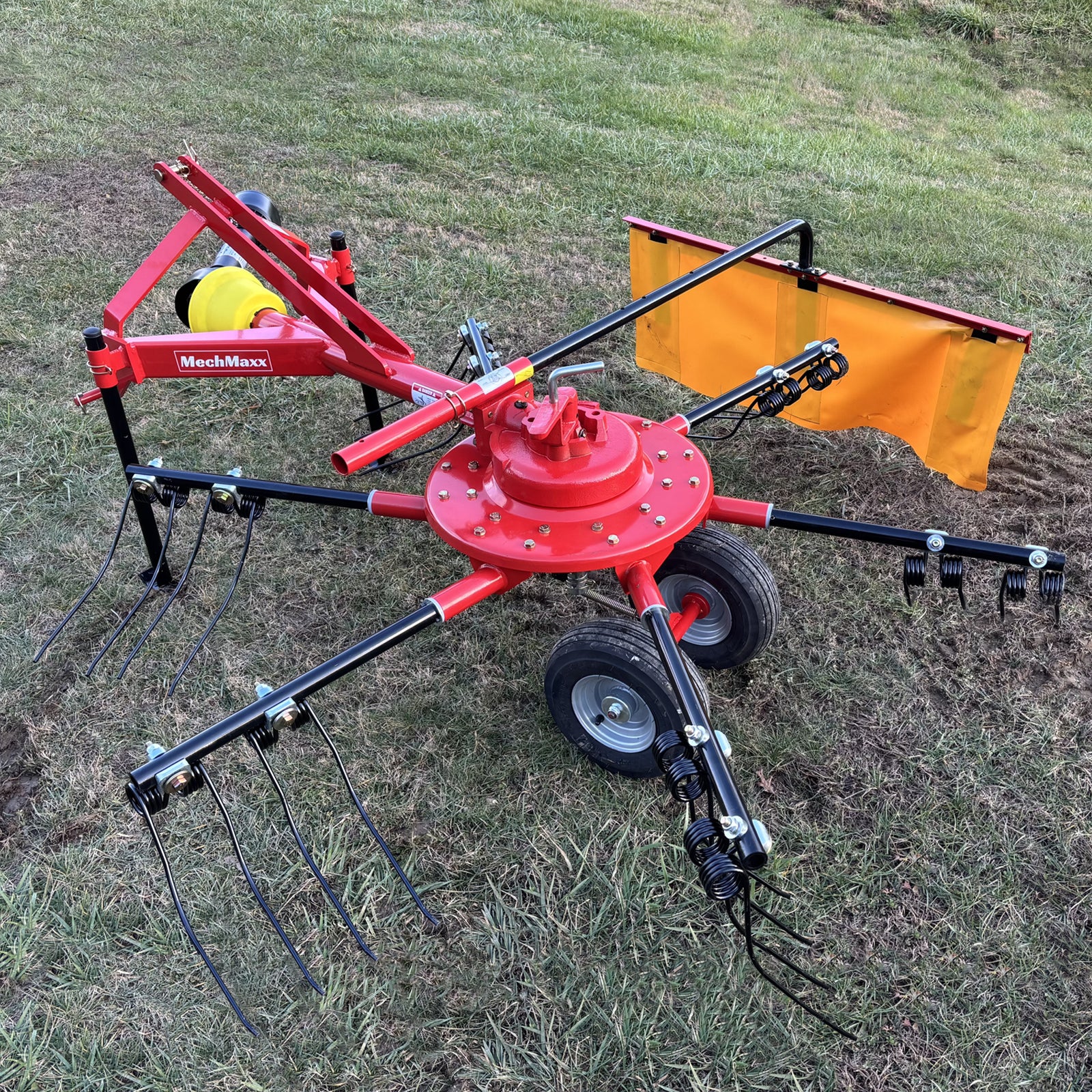 100” Mechmaxx 3-Point Hitch 6 Rotary Pull-Type Hay Rake Tedder , 15-50Hp , HT100