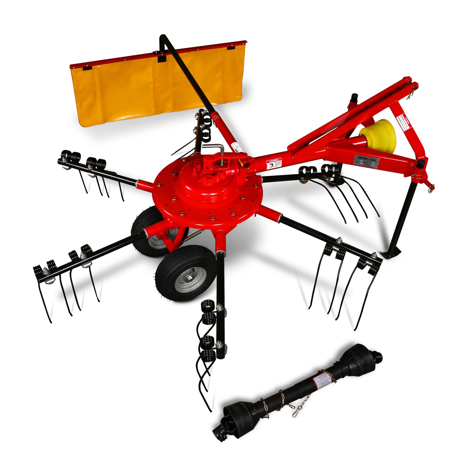 100” Mechmaxx 3-Point Hitch 6 Rotary Pull-Type Hay Rake Tedder , 15-50