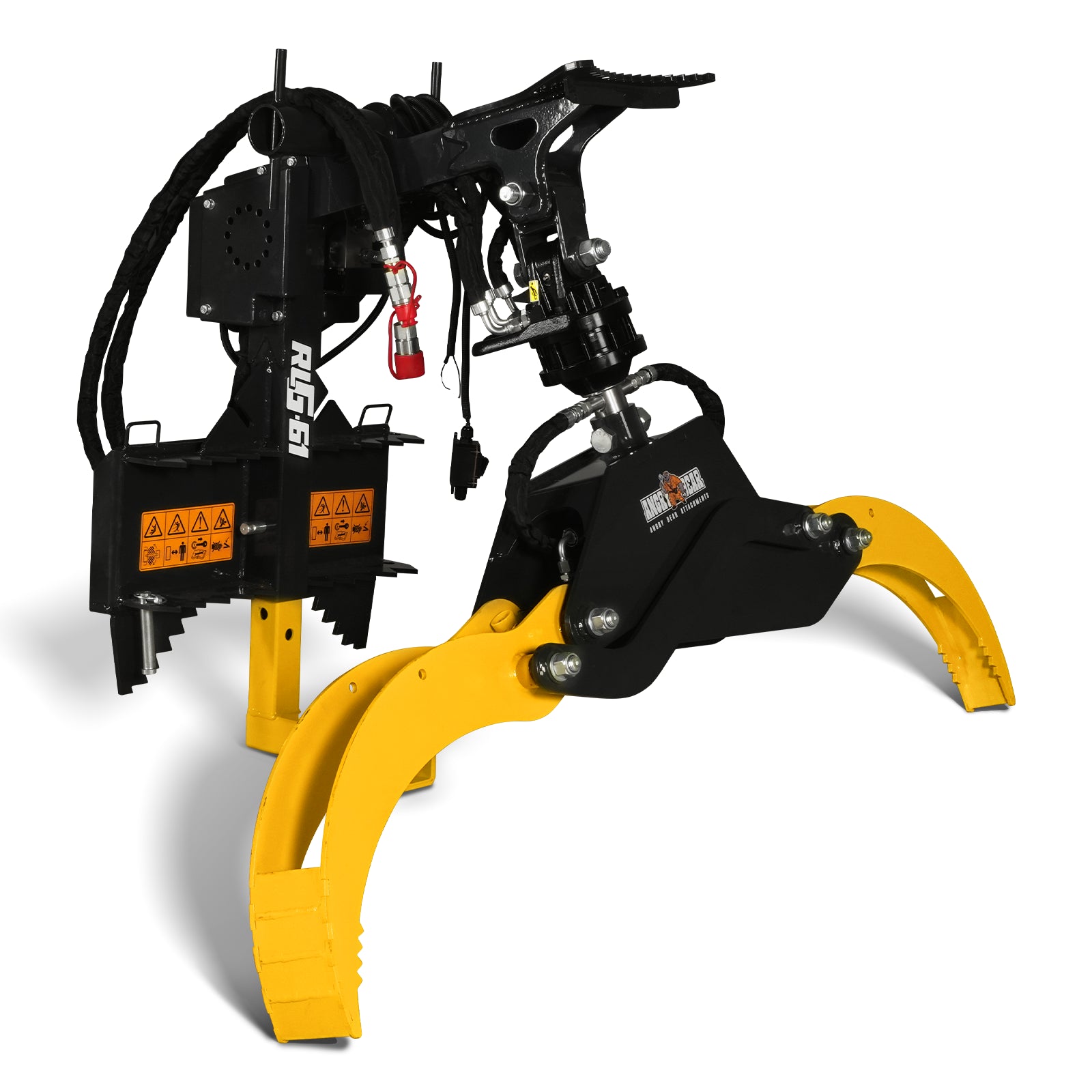 59" Multi-purpose Hydraulic Rotating Log Grapple For Mini Skid Steer, 1500lbs Lift Capacity, 360° Rotational Ability