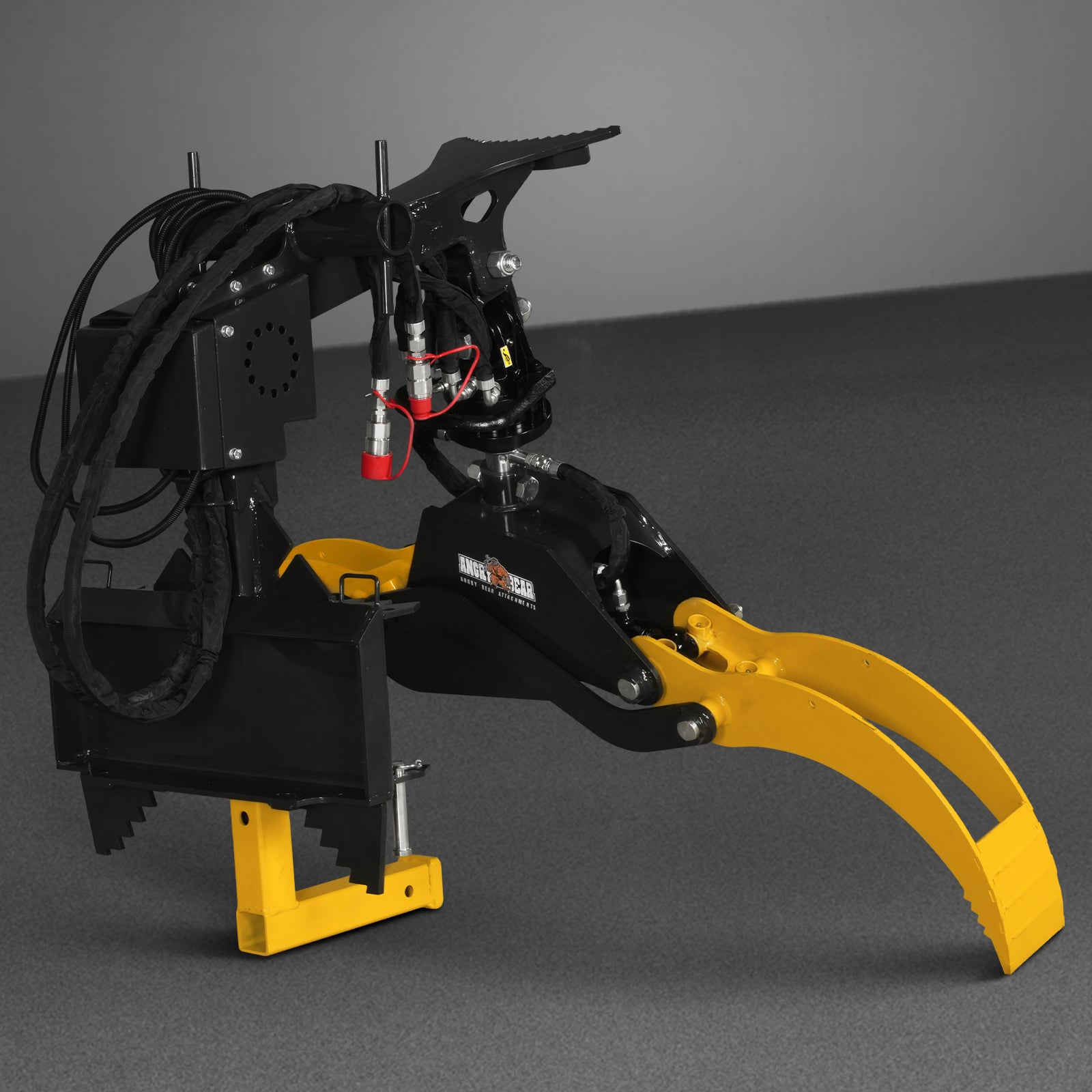 59" Multi-purpose Hydraulic Rotating Log Grapple For Mini Skid Steer, 1500lbs Lift Capacity, 360° Rotational Ability