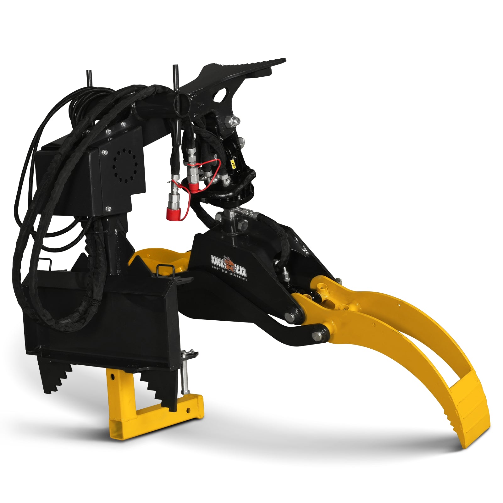 59" Multi-purpose Hydraulic Rotating Log Grapple For Mini Skid Steer, 1500lbs Lift Capacity, 360° Rotational Ability