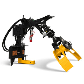 59" Multi-purpose Hydraulic Rotating Log Grapple For Mini Skid Steer, 1500lbs Lift Capacity, 360° Rotational Ability