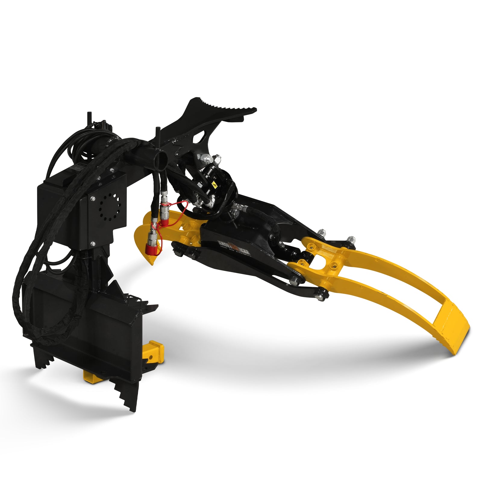 59" Multi-purpose Hydraulic Rotating Log Grapple For Mini Skid Steer, 1500lbs Lift Capacity, 360° Rotational Ability