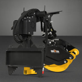 59" Multi-purpose Hydraulic Rotating Log Grapple For Mini Skid Steer, 1500lbs Lift Capacity, 360° Rotational Ability