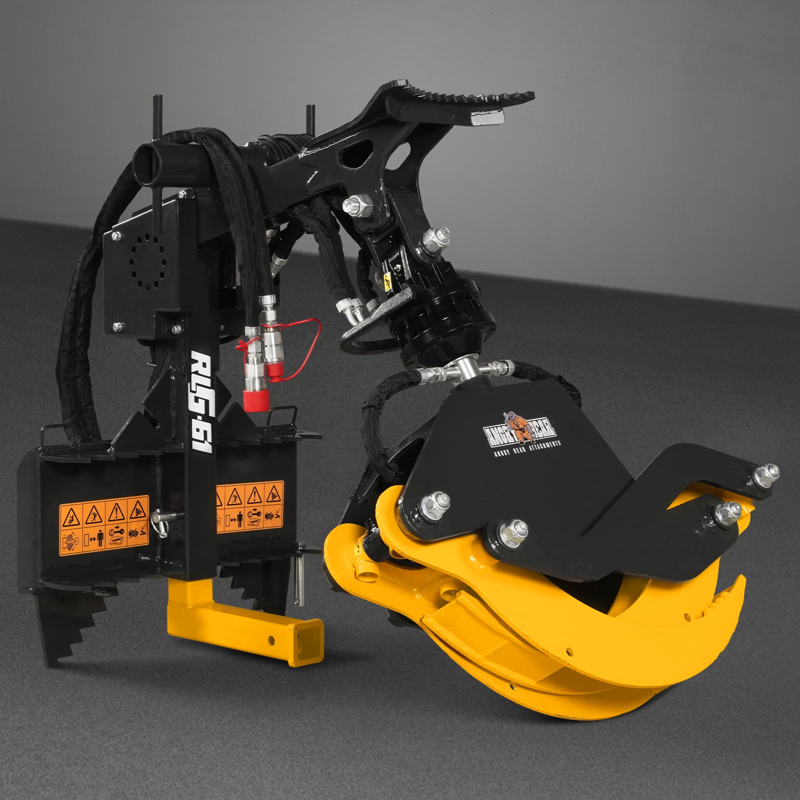 59" Multi-purpose Hydraulic Rotating Log Grapple For Mini Skid Steer, 1500lbs Lift Capacity, 360° Rotational Ability