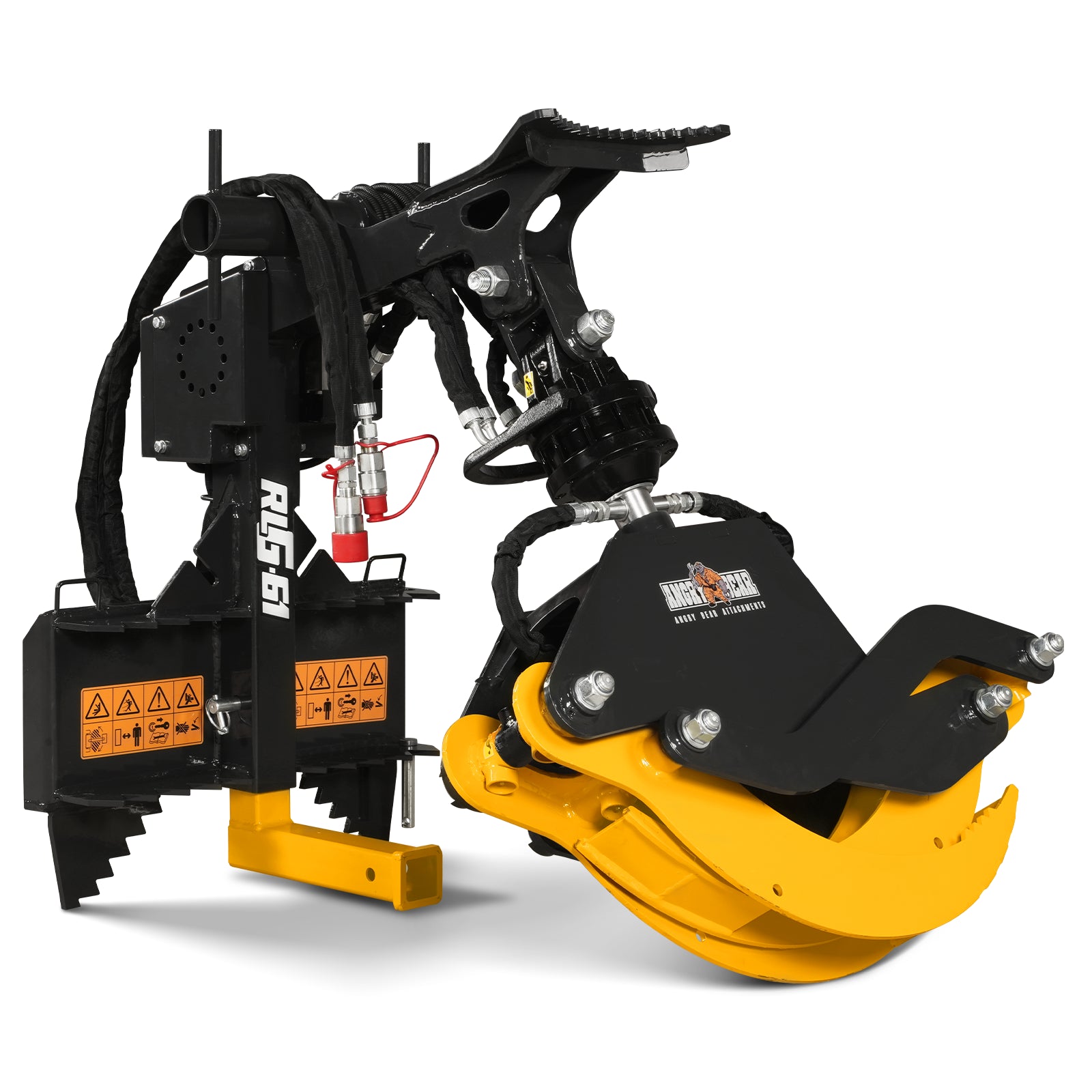 59" Multi-purpose Hydraulic Rotating Log Grapple For Mini Skid Steer, 1500lbs Lift Capacity, 360° Rotational Ability