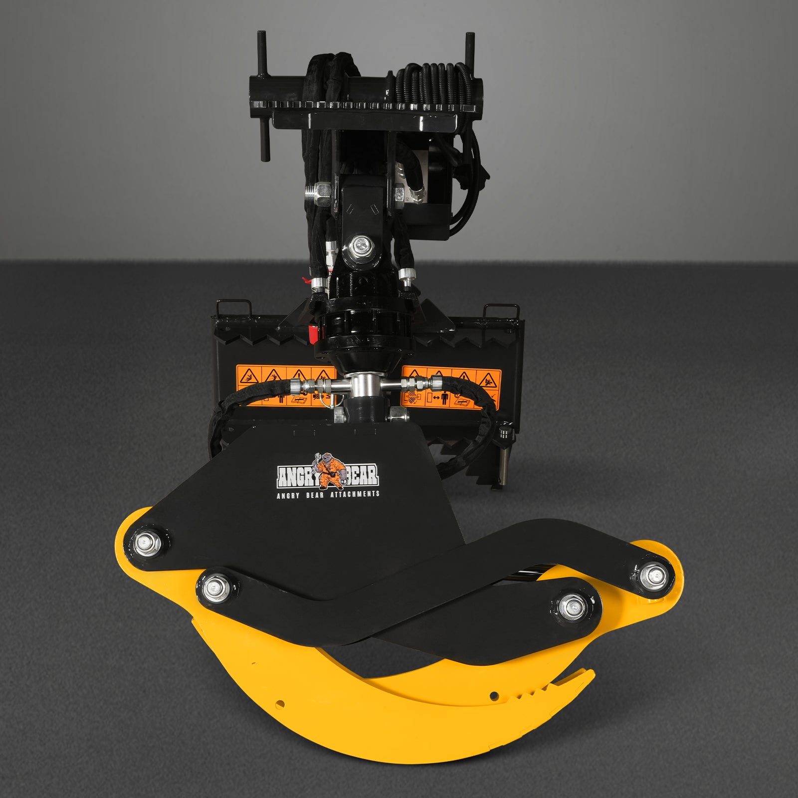 59" Multi-purpose Hydraulic Rotating Log Grapple For Mini Skid Steer, 1500lbs Lift Capacity, 360° Rotational Ability