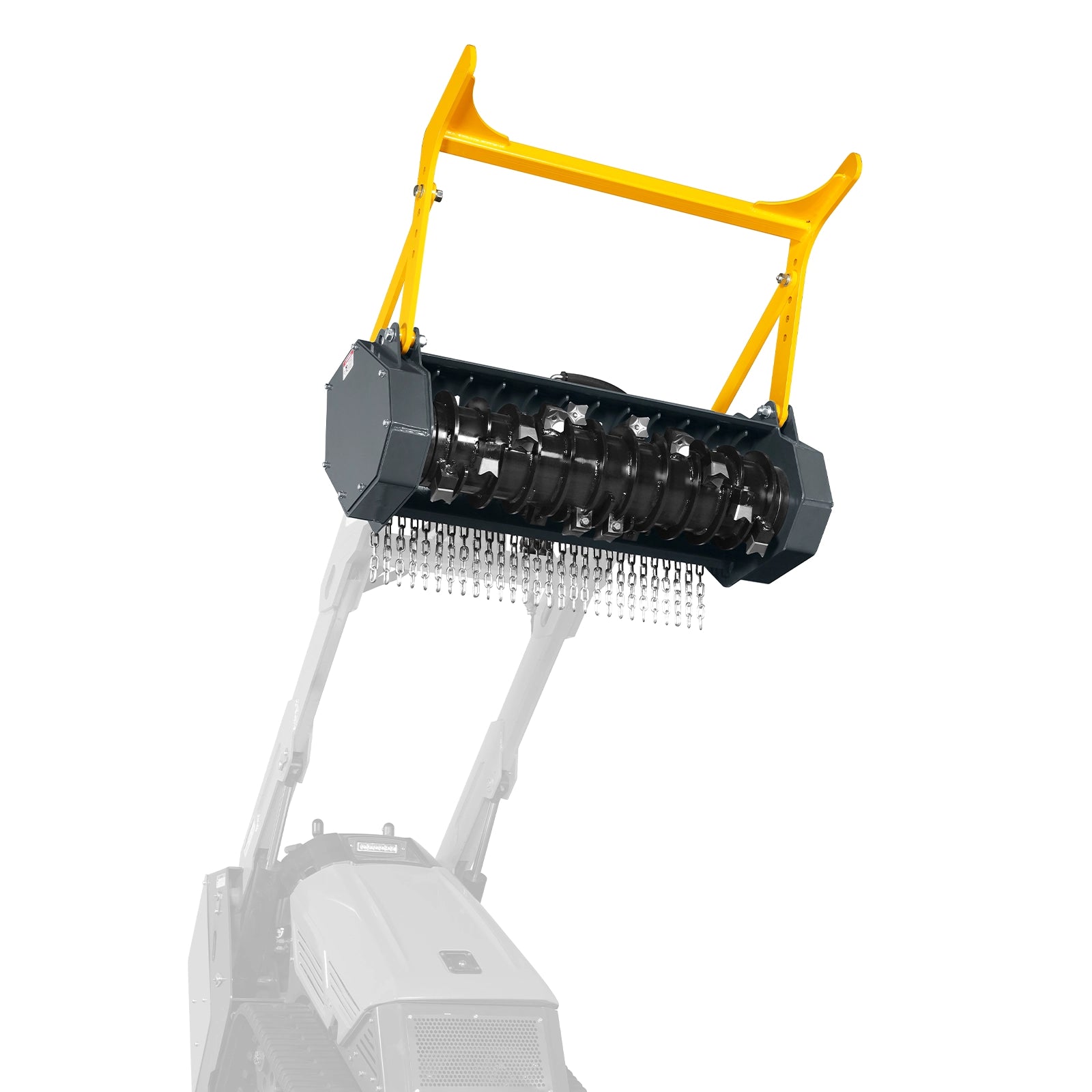 37"Mini Skid Steer Drum Forestry Brush Mulcher Attachment, Hydraulic Flow Range 11 To 16 GPM,MCH37