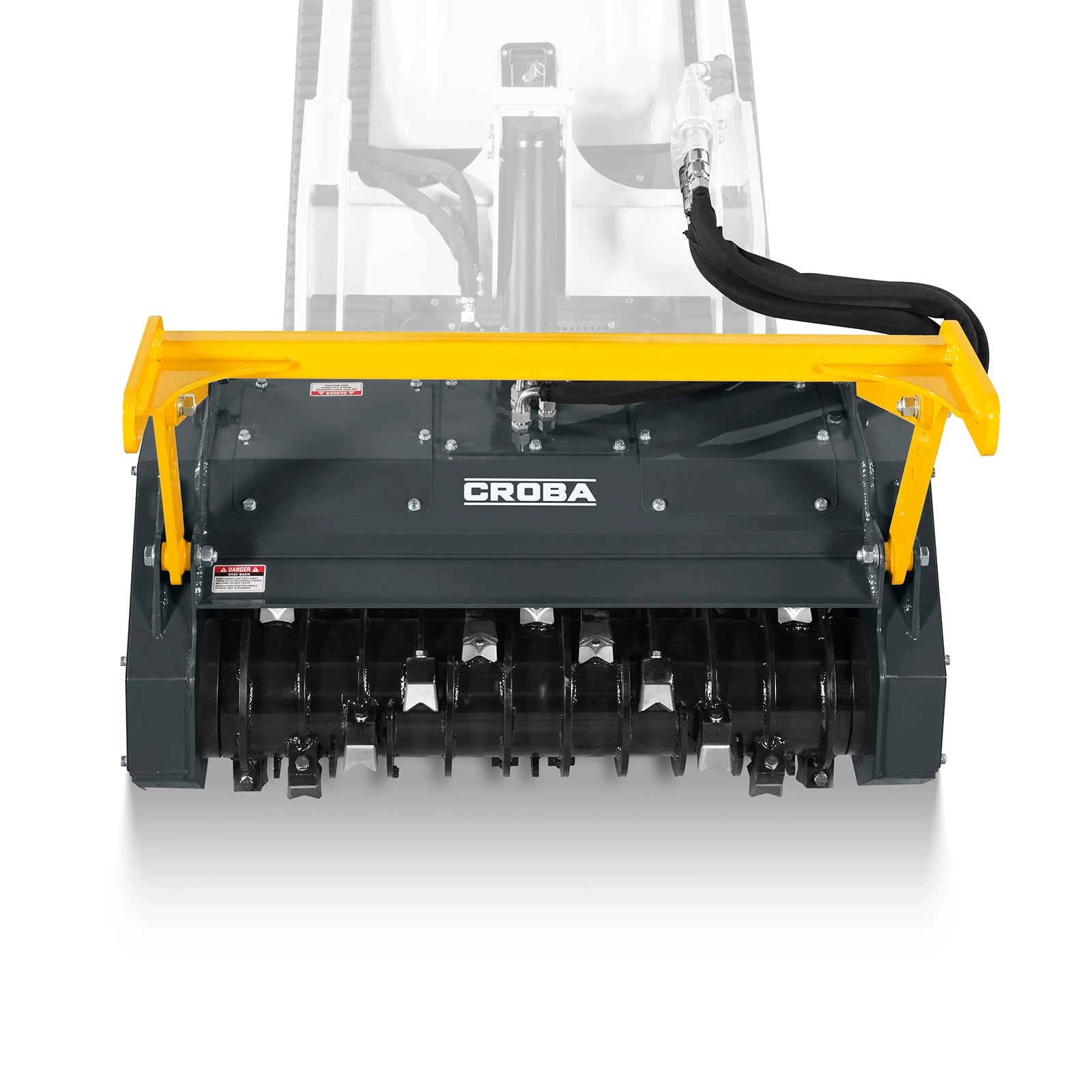 37"Mini Skid Steer Drum Forestry Brush Mulcher Attachment, Hydraulic Flow Range 11 To 16 GPM,MCH37