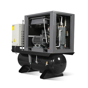 15HP Combined Rotary Screw Air Compressor with Dryer & 105-Gal ASME Tank | 45 CFM, 116 PSI, 230V 3-Phase – Industrial Grade