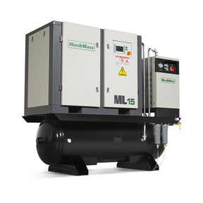 15HP Combined Rotary Screw Air Compressor with Dryer & 105-Gal ASME Tank | 45 CFM, 116 PSI, 230V 3-Phase – Industrial Grade