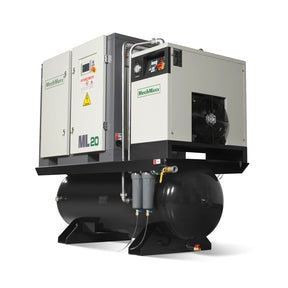 20HP Combined Rotary Screw Air Compressor with Dryer & 105-Gal ASME Tank | 78 CFM, 116 PSI, 230V 3-Phase – Industrial Grade