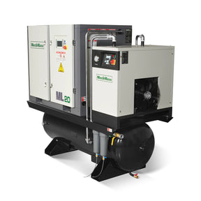 20HP Combined Rotary Screw Air Compressor with Dryer & 105-Gal ASME Tank | 78 CFM, 116 PSI, 230V 3-Phase – Industrial Grade