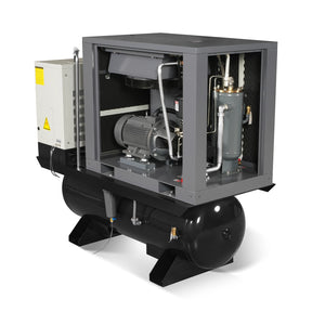 20HP Combined Rotary Screw Air Compressor with Dryer & 105-Gal ASME Tank | 78 CFM, 116 PSI, 230V 3-Phase – Industrial Grade