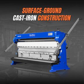 52-inch 3-in-1 Heavy Duty Pan and Box Brake – Slip Roll, Shear, Bending Machine for Sheet Metal, 16 Gauge Mild Steel, Adjustable Fingers, Heavy Duty, Metalworking, Fabrication, Rolling, Bending