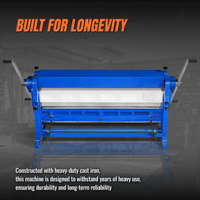 52-inch 3-in-1 Heavy Duty Pan and Box Brake – Slip Roll, Shear, Bending Machine for Sheet Metal, 16 Gauge Mild Steel, Adjustable Fingers, Heavy Duty, Metalworking, Fabrication, Rolling, Bending