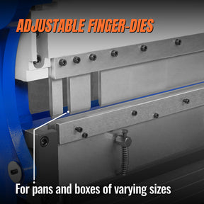 52-inch 3-in-1 Heavy Duty Pan and Box Brake – Slip Roll, Shear, Bending Machine for Sheet Metal, 16 Gauge Mild Steel, Adjustable Fingers, Heavy Duty, Metalworking, Fabrication, Rolling, Bending