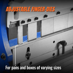 52-inch 3-in-1 Pan and Box Brake – Slip Roll, Shear, Bending Machine for Sheet Metal, 20 Gauge Mild Steel, Adjustable Fingers, Heavy Duty, Metalworking, Fabrication, Rolling, Bending