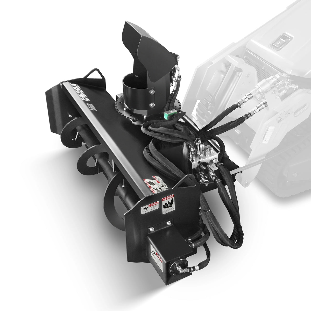 48'' Width, 20" Intake, Hydraulic Snow Blower for Mini Skid Steer, Remote Control Chute Rotation and Deflector, MSB48