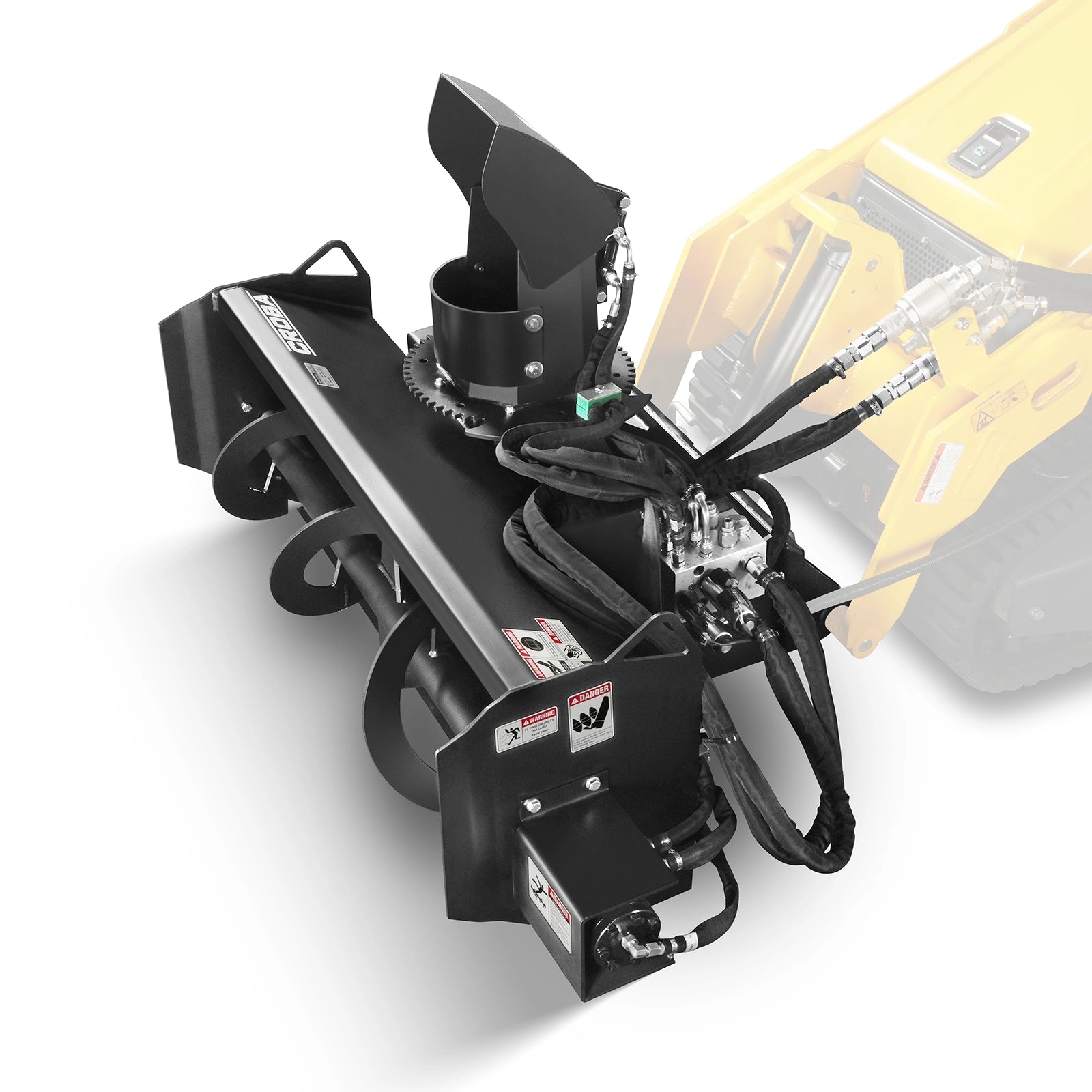 48'' Width, 20" Intake, Hydraulic Snow Blower for Mini Skid Steer, Remote Control Chute Rotation and Deflector, MSB48