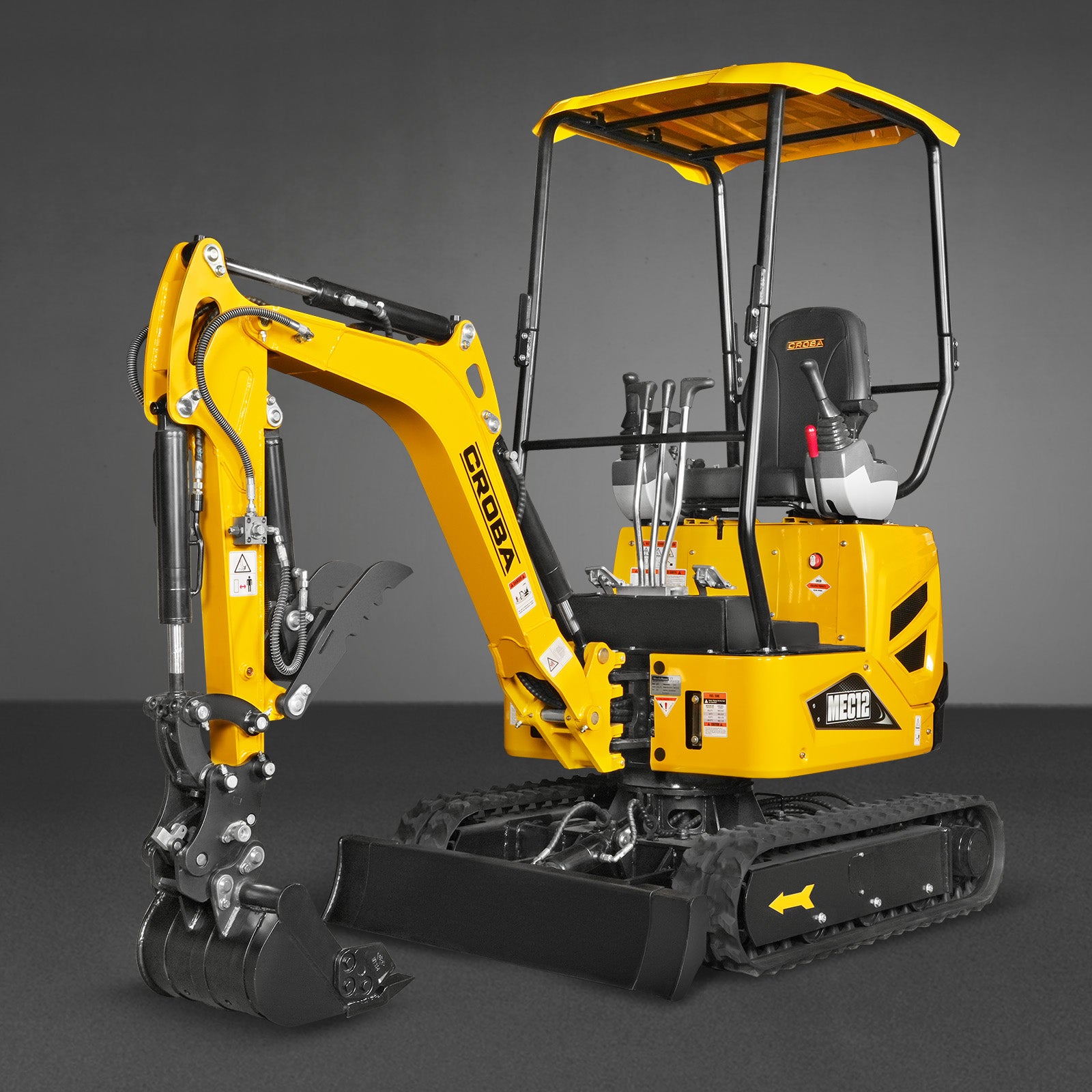 Mini Compact Excavator Kubota D722 Engine, 65.7” Max. Digging Depth, 2700 LBS Operating Weight, MEC12