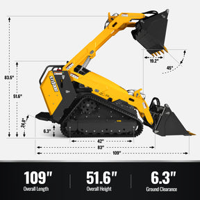 Mini Skid Steer Stand On Compact Track Loader with 25HP KUBOTA D1105 Diesel Engine, Common Industry Interface (CII), CROBA  STL1000