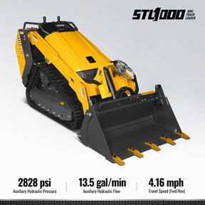 Mini Skid Steer Stand On Compact Track Loader with 25HP KUBOTA D1105 Diesel Engine, Common Industry Interface (CII), CROBA  STL1000