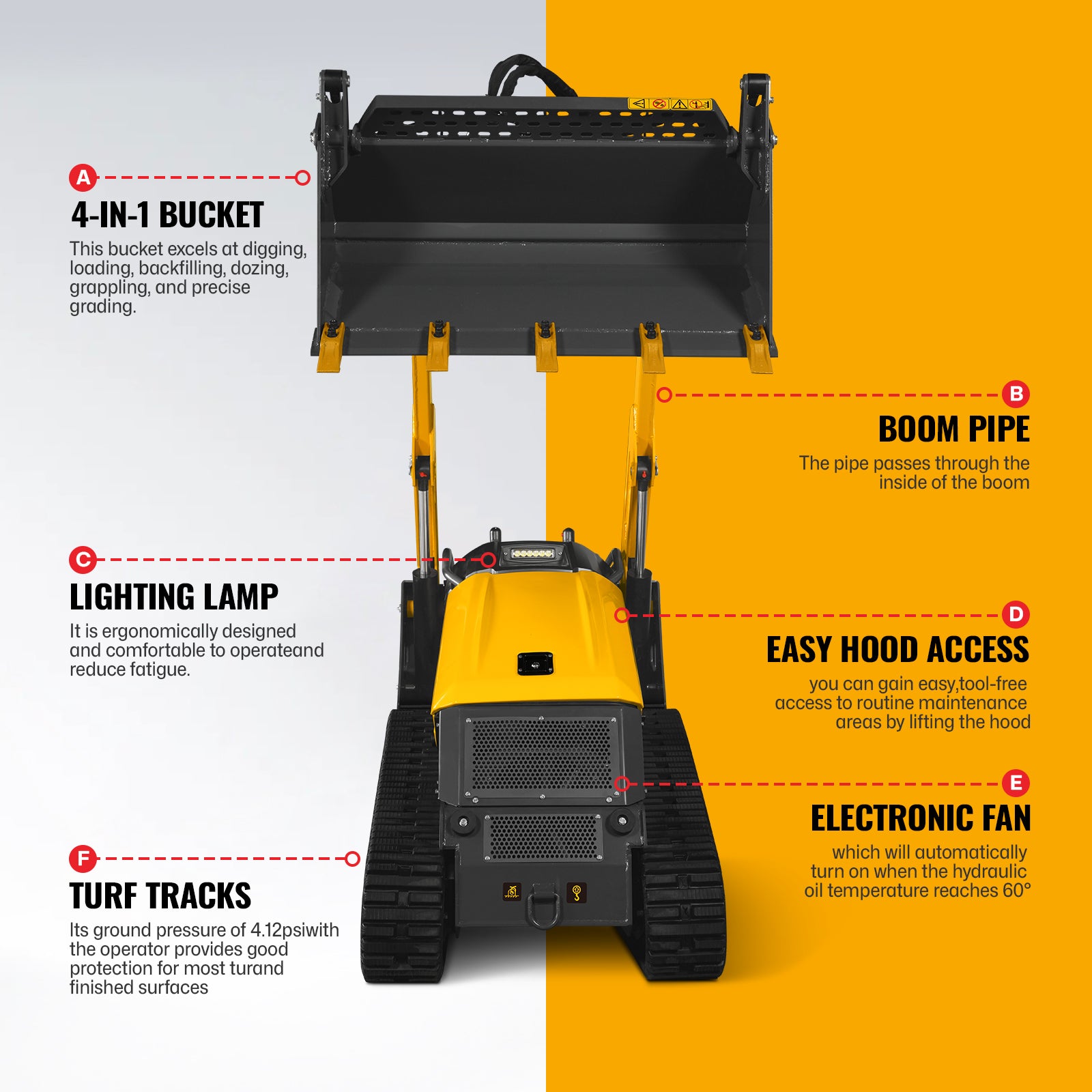 Mini Skid Steer Stand On Compact Track Loader with 25HP KUBOTA D1105 Diesel Engine, Common Industry Interface (CII), CROBA  STL1000