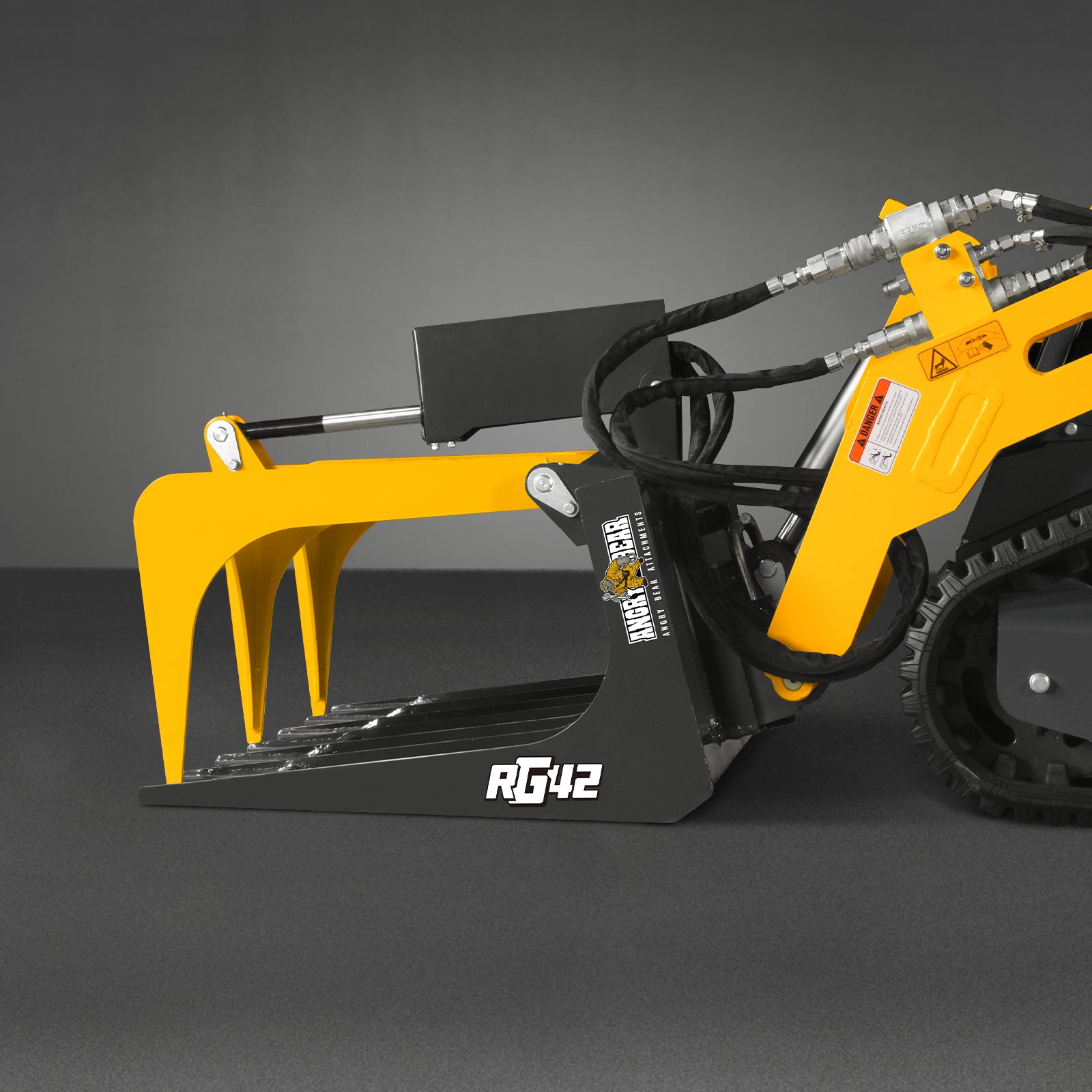 42” Mini Skid Steer Skeleton Grapple Attachment,  24” Arm Opening, 2000 lb Weight Capacity