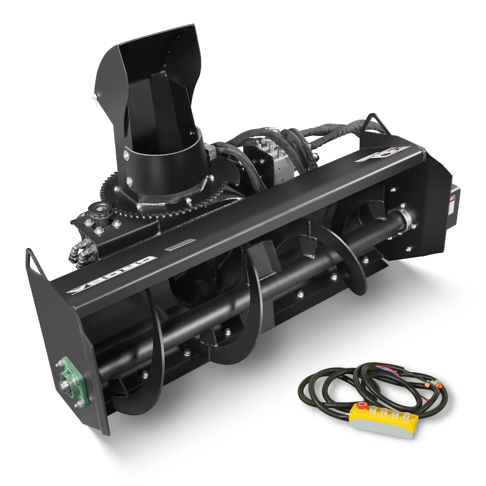 48'' Width, 20" Intake, Hydraulic Snow Blower for Mini Skid Steer, Remote Control Chute Rotation and Deflector, MSB48