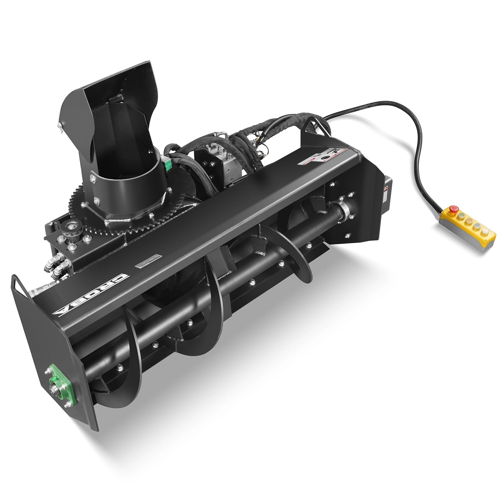 48'' Width, 20" Intake, Hydraulic Snow Blower for Mini Skid Steer, Remote Control Chute Rotation and Deflector, MSB48