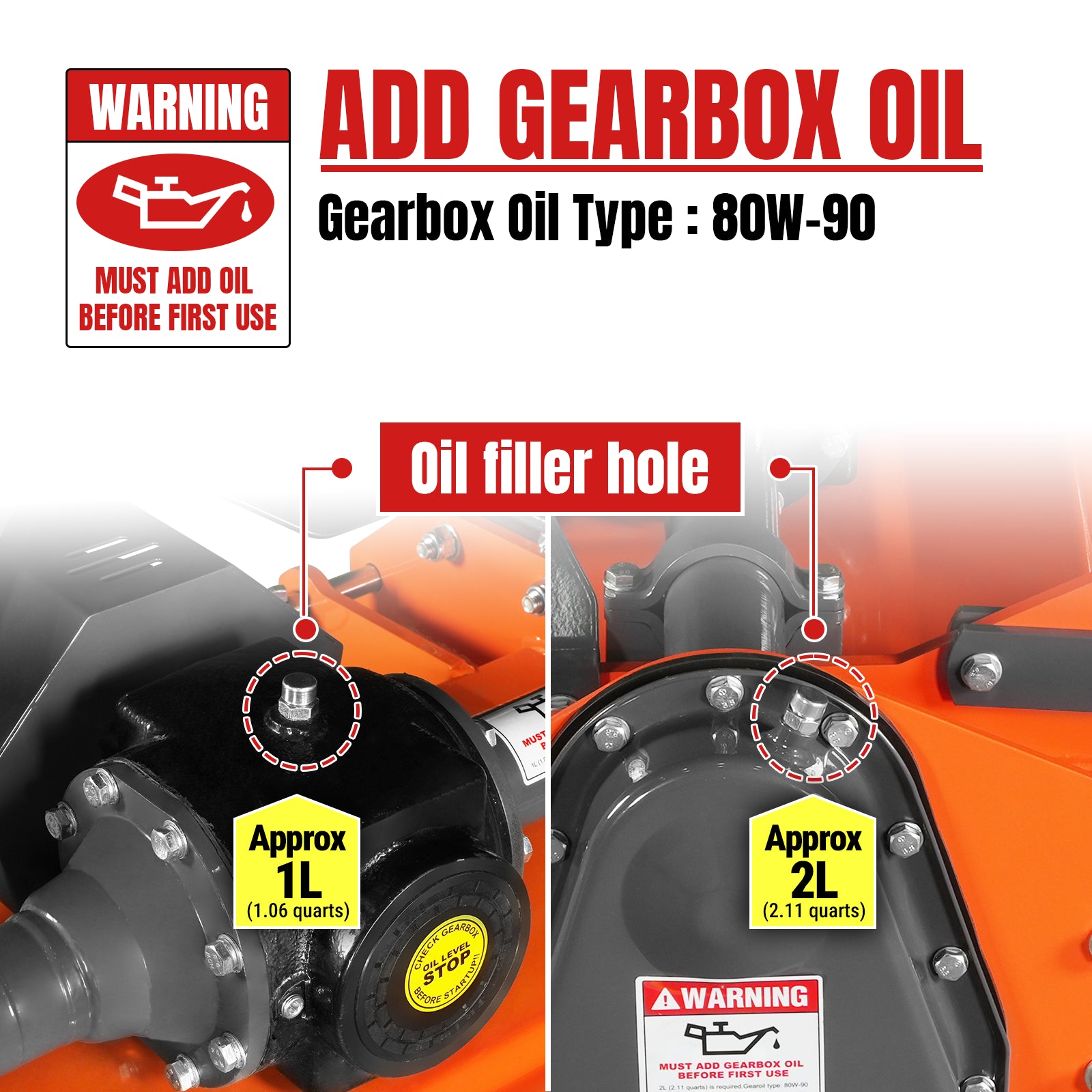 72 in Rotary Tiller, 3 Point Hitch Cat.1 & 2, Gear Drive, PTO Shaft Included with Slip Clutch, 35–70 HP, MRT72