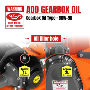 72 in Rotary Tiller, 3 Point Hitch Cat.1 & 2, Gear Drive, PTO Shaft Included with Slip Clutch, 35–70 HP, MRT72