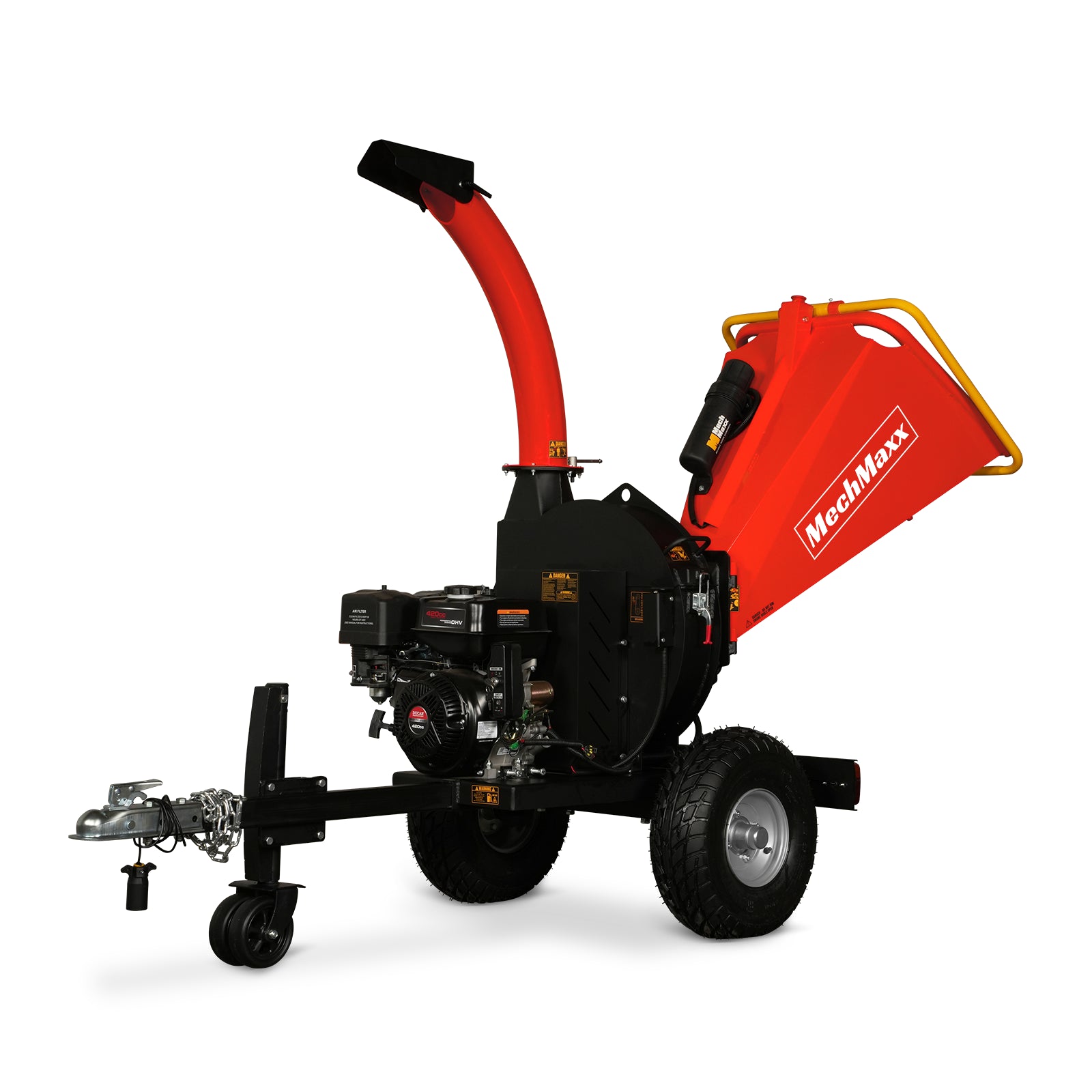 5 inch E-start DUCAR 420cc 15hp Gasoline Engine Powered Disc Wood Chipper with Taillight , P4205