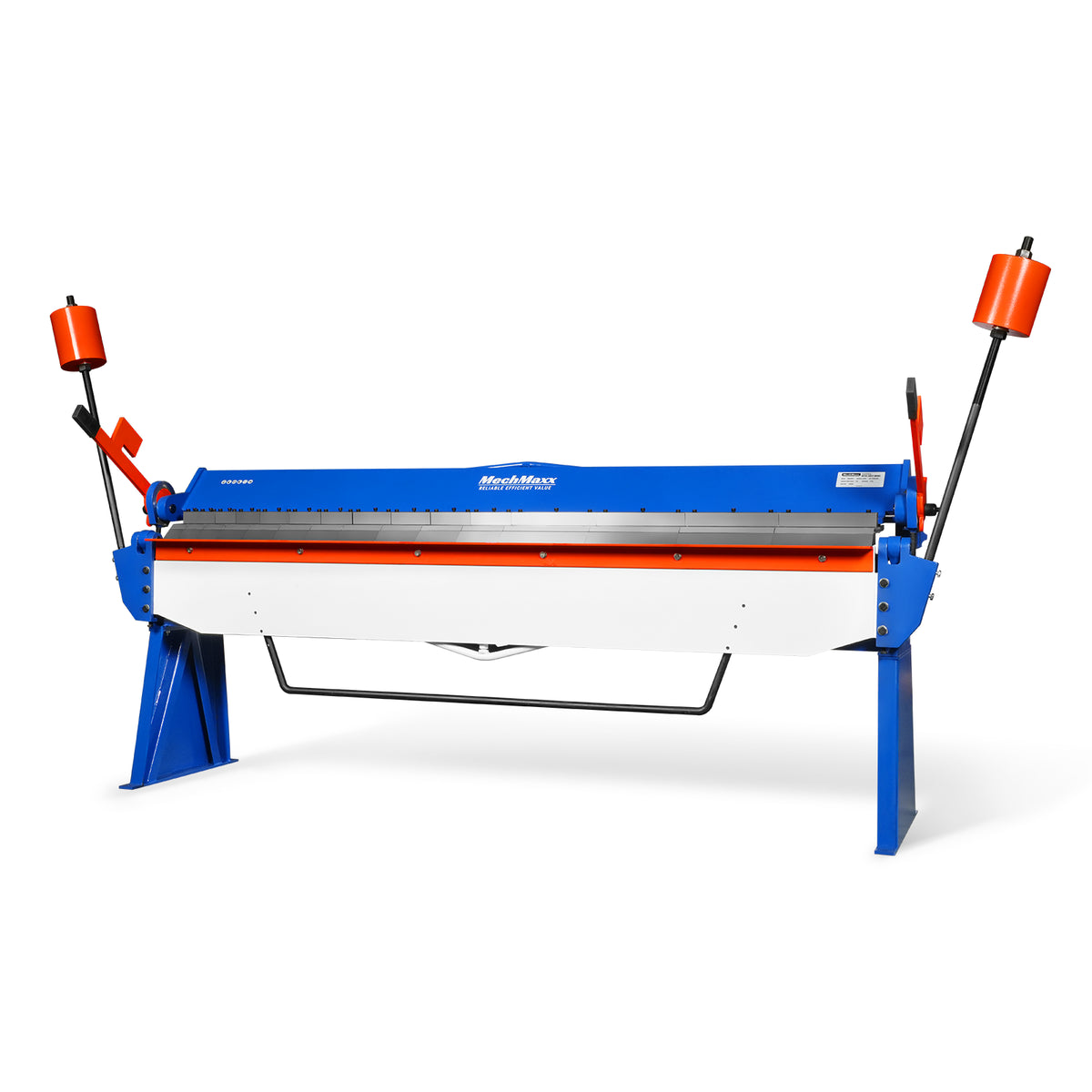 100-inch Manual Sheet Metal Brake - 12 Gauge Bending Capacity, Adjustable Fingers, 8 Ft. Heavy-Duty Steel Construction, Precision Bending for Box and Pan