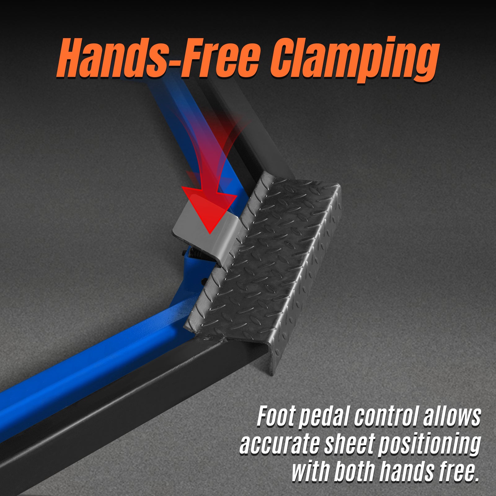 50-Inch Foot Clamp Pan and Box Brake, Industrial Heavy Duty Sheet Metal Folding Machine, 0–135° Bending Angle, 1.9" Clamping Lift, 2" Box Depth