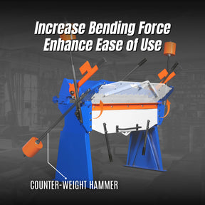 48” Manual Pan and Box Brake - Heavy Duty, Durable Construction, 12 Gauge Mild Steel, 135° Bending Angle, Individual Bending Fingers"