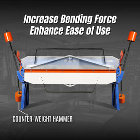 80-inch Manual Sheet Metal Brake - 12 Gauge Bending Capacity, Adjustable Fingers, 6 Ft. Heavy-Duty Steel Construction for Precision Bending