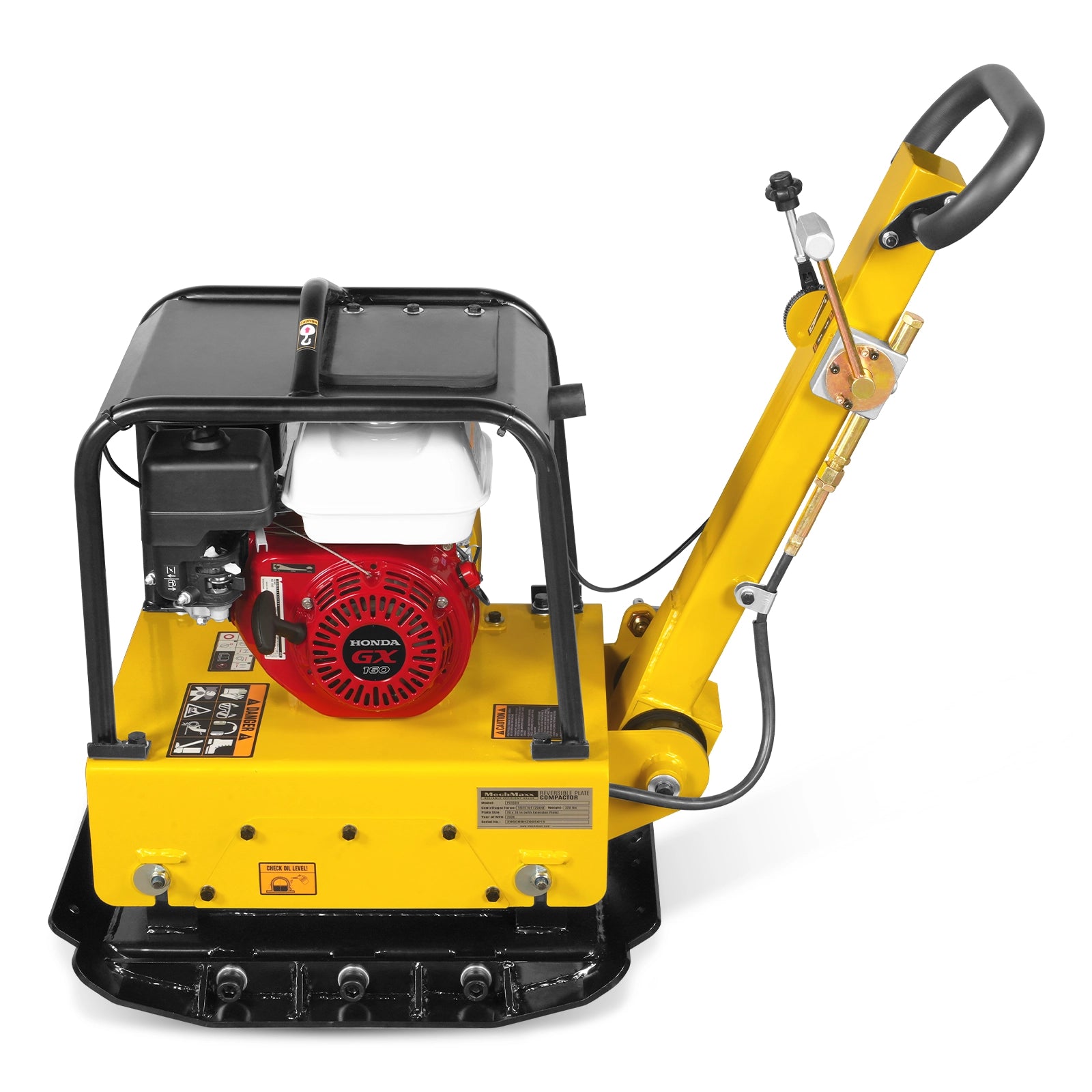 Honda GX160 Reversible Plate Compactor with Wheel Kit and Extension Plates, 5625 lb Centrifugal Force, PC150H