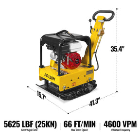 Honda GX160 Reversible Plate Compactor with Wheel Kit and Extension Plates, 5625 lb Centrifugal Force, PC150H