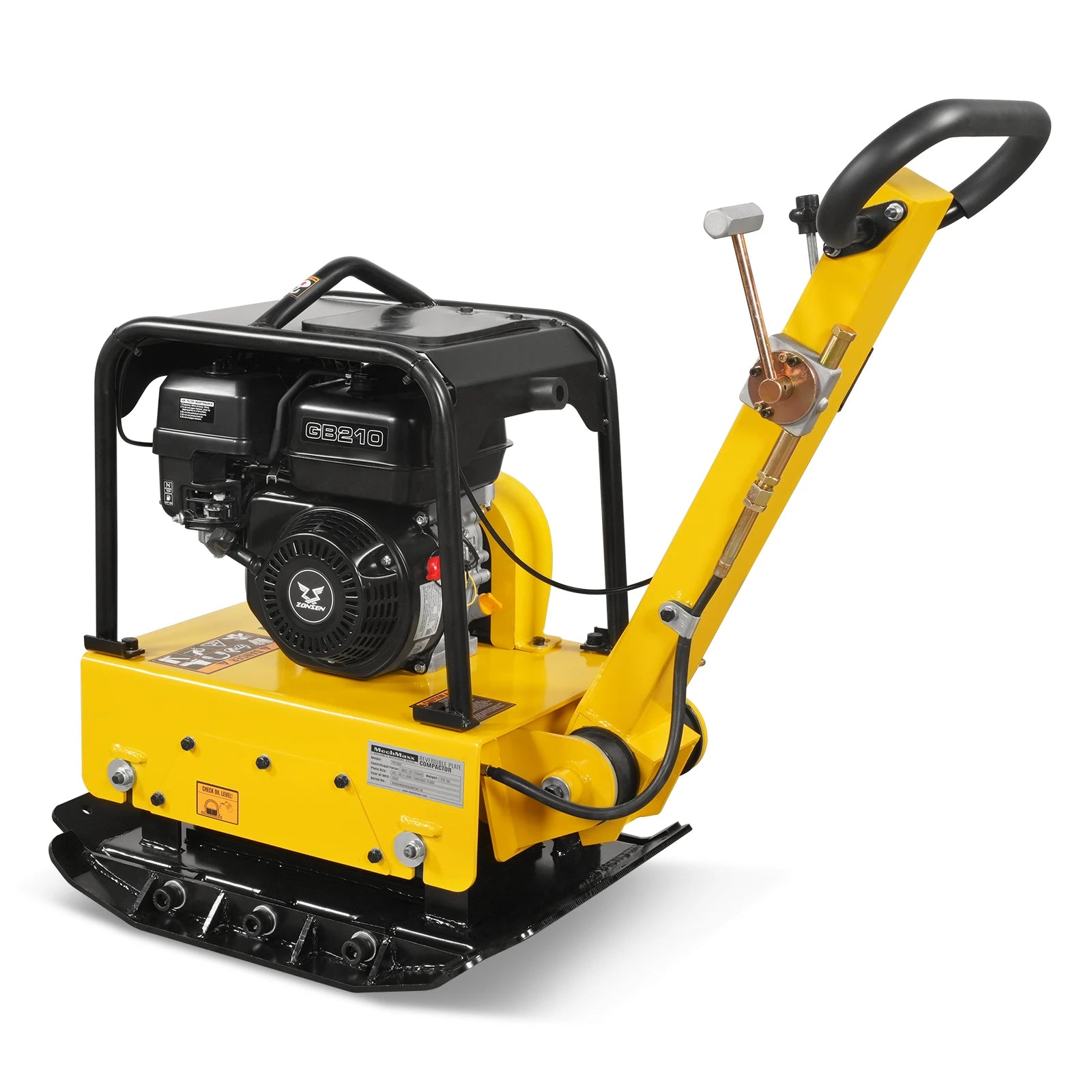 Cable Plate Compactor 5.8 HP Reversible Plate Compactor with Wheel Kit and Extension Plates,