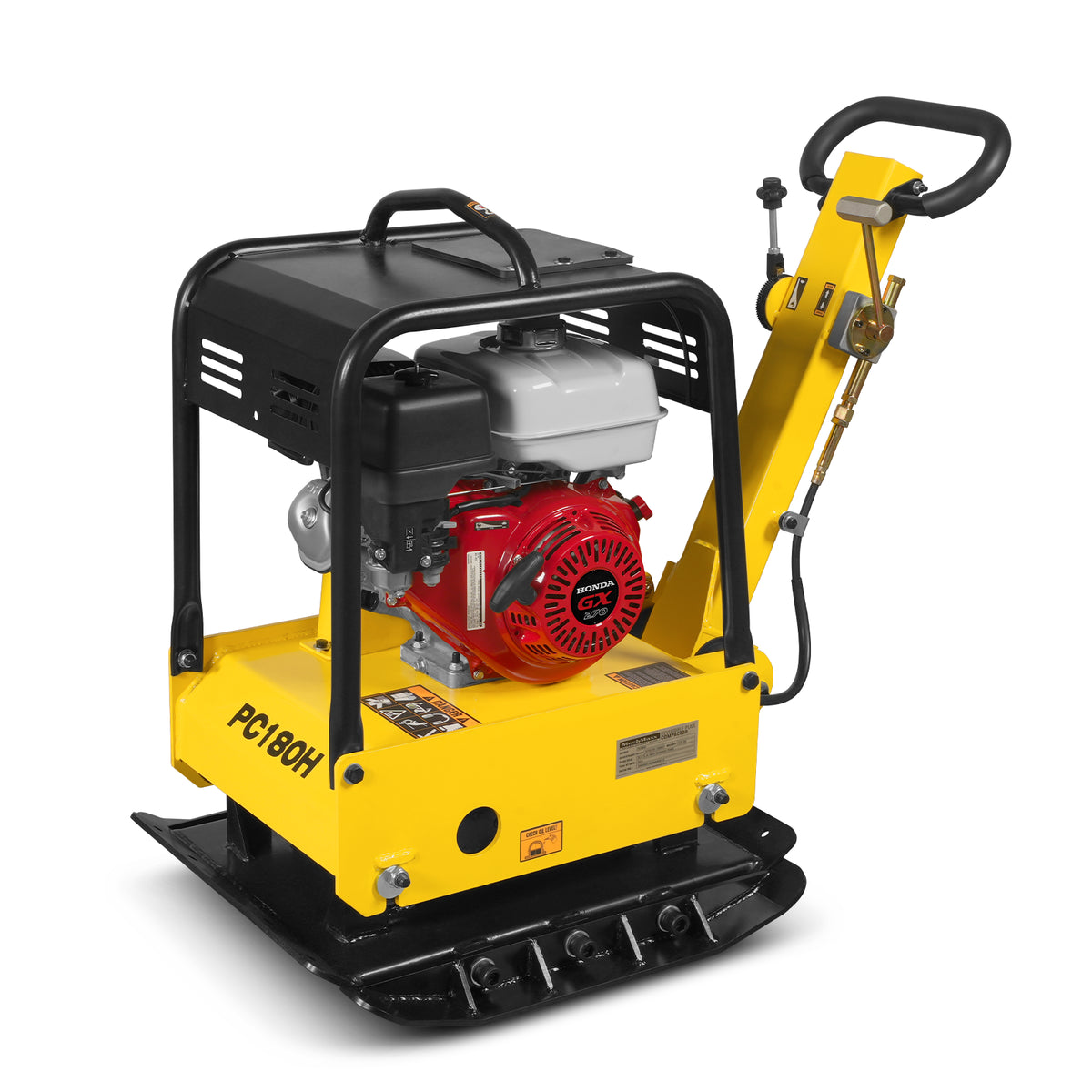 Honda GX270 Reversible Plate Compactor with Wheel Kit and Extension Plates, 6750 lb Centrifugal Force, PC180H
