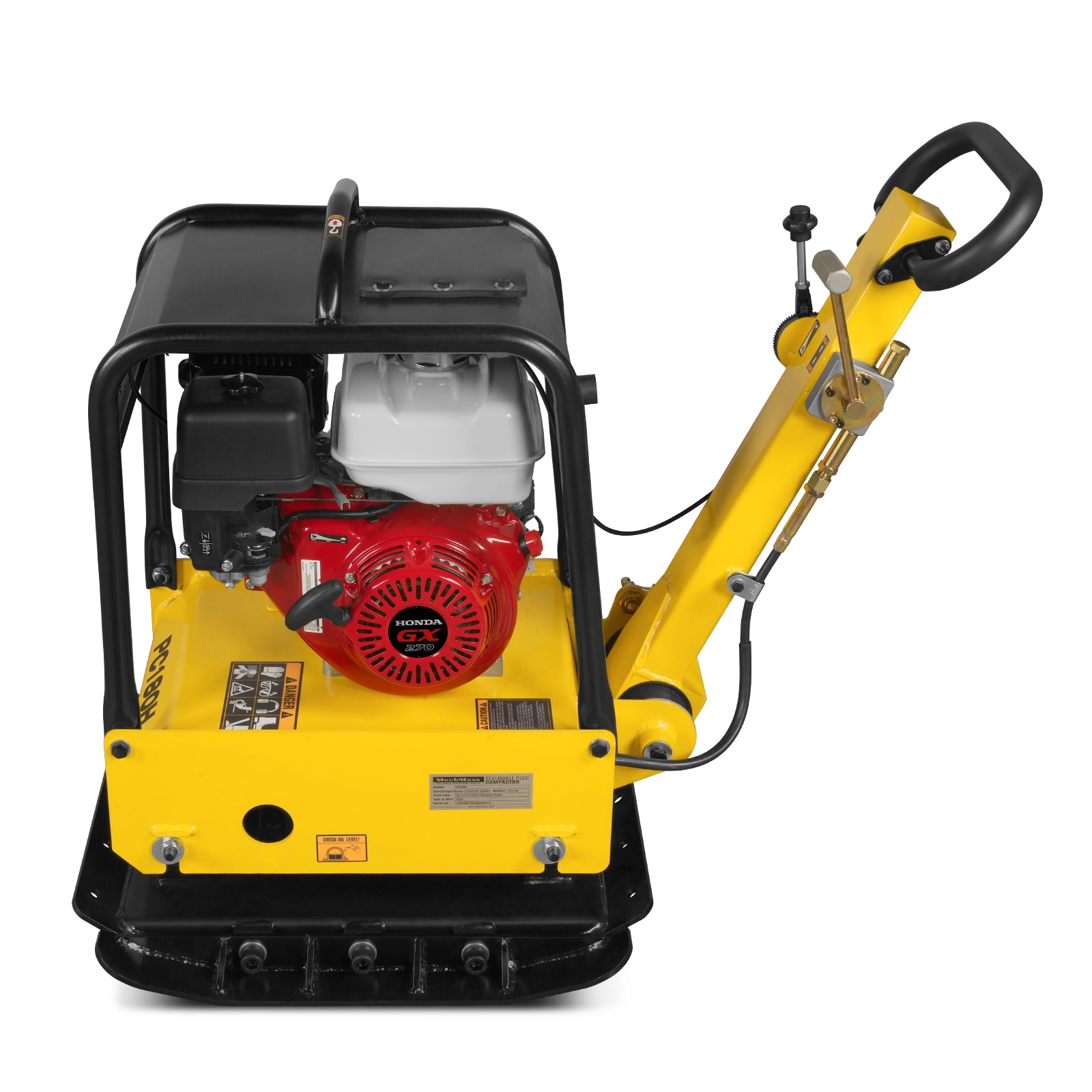 Honda GX270 Reversible Plate Compactor with Wheel Kit and Extension Plates, 6750 lb Centrifugal Force, PC180H