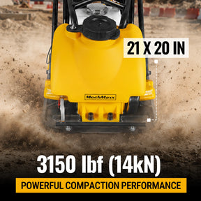 Honda GX160 Vibratory Plate Compactor with Wheel Kit, 3150 lb Centrifugal Force for Soil, Gravel, Asphalt and Paver Base, PC80H