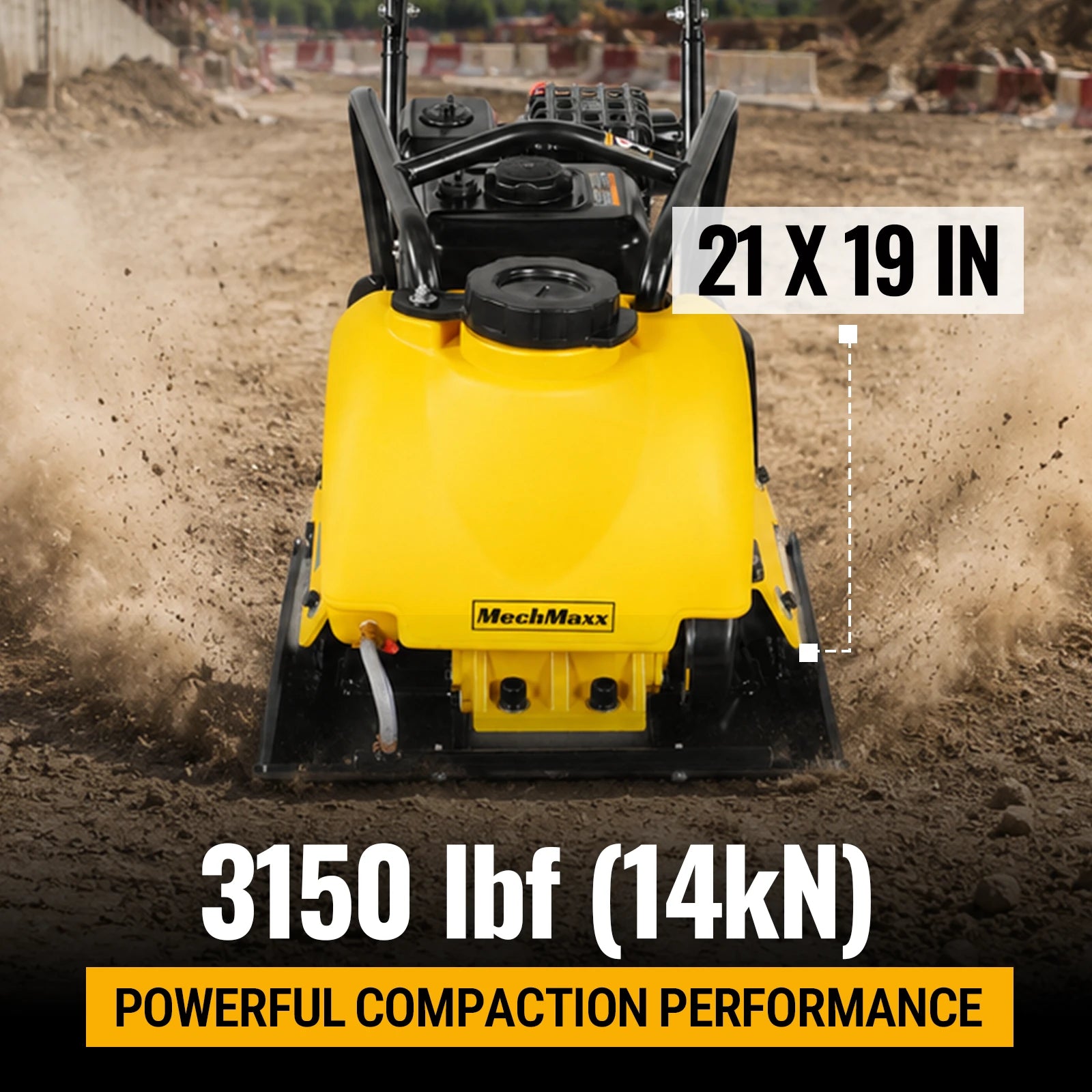 5.8 HP Vibratory Plate Compactor with Wheel Kit, 3150 lb Centrifugal Force for Soil, Gravel, Asphalt and Paver Base, PC80Z