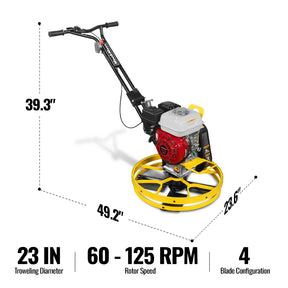 Honda GX160 23 in Walk-Behind Concrete Power Trowel with Blades and Float Pan, PT22H