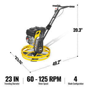 5.8 HP 23 in Walk-Behind Concrete Power Trowel with Blades and Float Pan, PT22Z