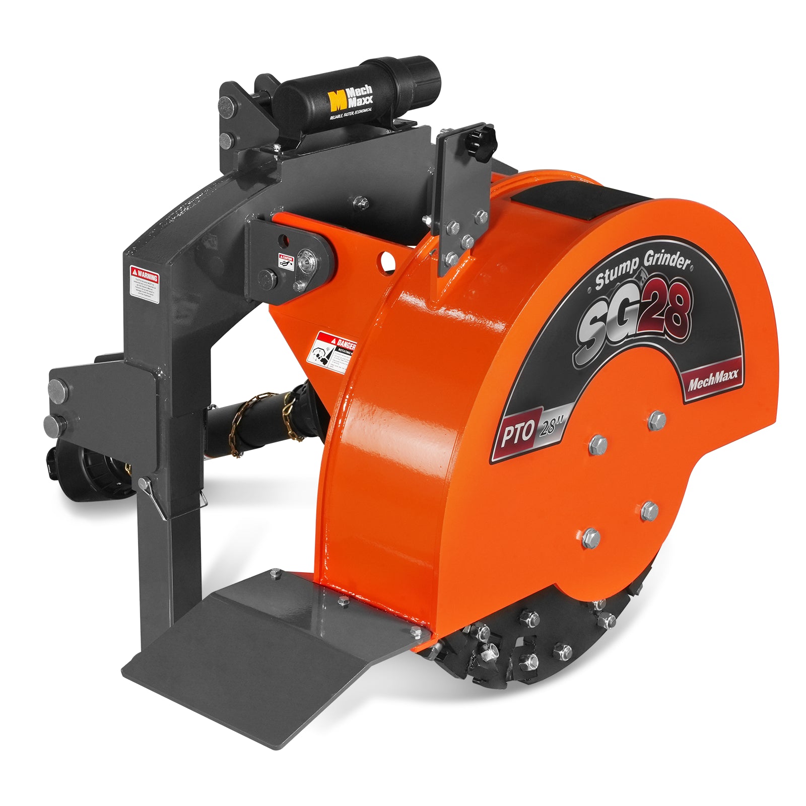 3-Point PTO Stump Grinder with 44 Carbide Teeth (PTO Shaft Included with Slip Clutch), for 35-80HP Tractor, SG28